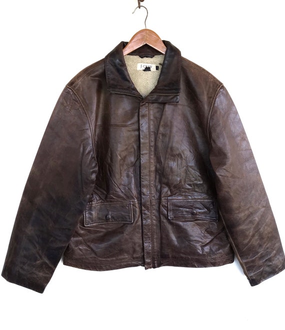 Vintage J crew Jacket J crew Leather Sherpa Jacket