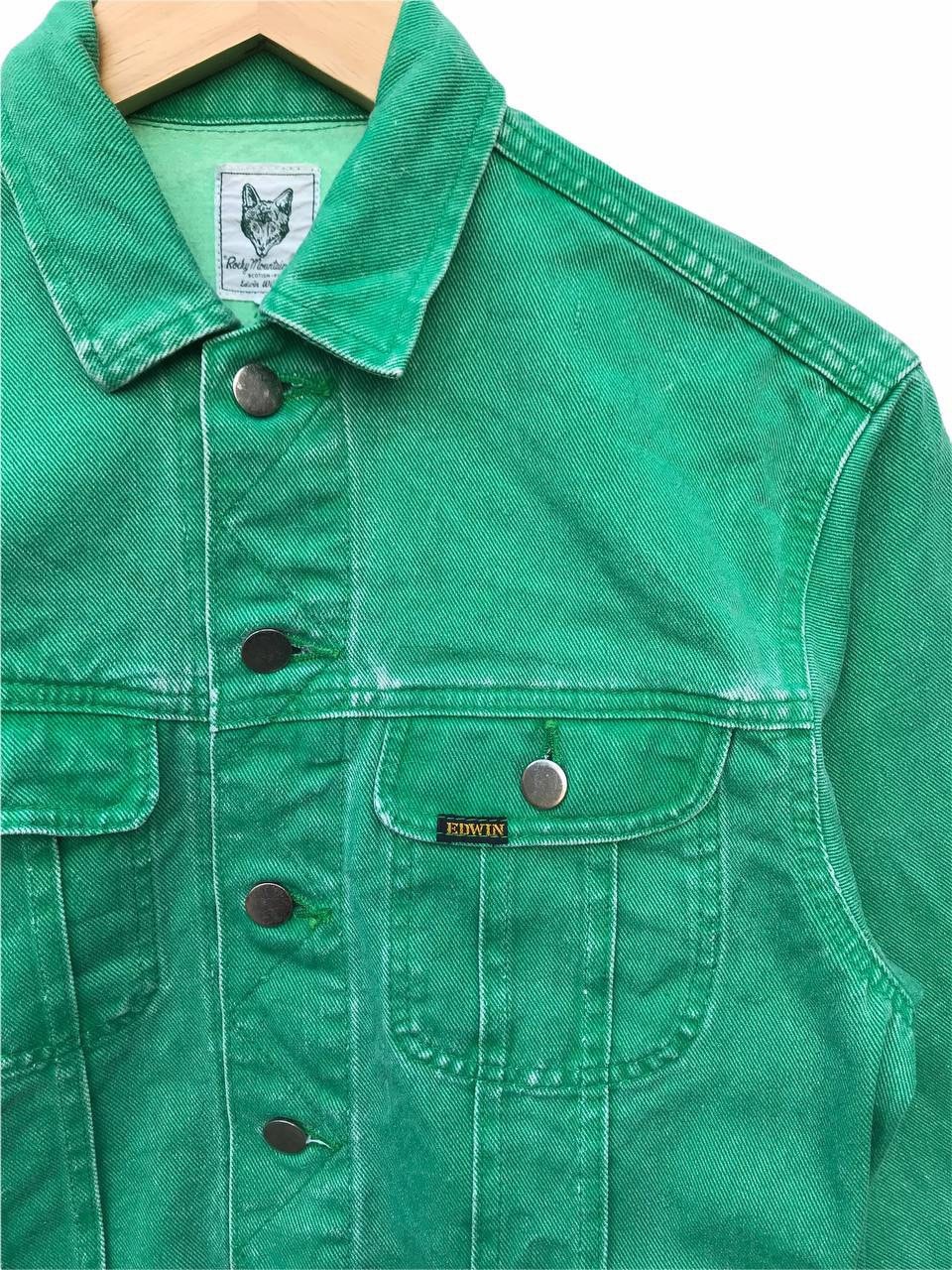 Bright green denim clearance jacket