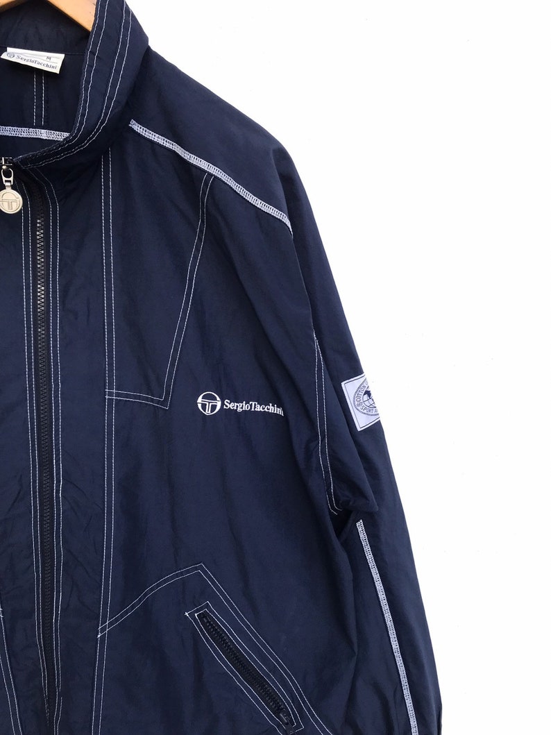 Vintage Sergio Tacchini Light Jacket Vintage Sergio Tacchini Big Logo Sweater Tennis Streetwear Hip Hop Casual Jacket sz L