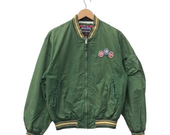 90s MEN'S BA-TSU リバーシブル 中綿フライトジャケット ロゴ