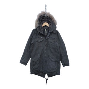 291295HOMME ミリタリー ラクーンファー ボア コーティングジャケット 291295HOMME ミリタリー ラクーンファー ボア コーティング