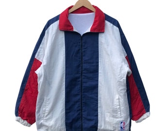 Vintage 90s Nba Windbreaker Jacket Basketball Colourblock Jacket Streetwear Sportwear Sweater TTS Large (refer measurements)