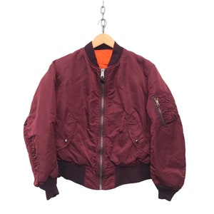 Alpha Industries Jacket Mens Medium MA-1 Bomber Skull Patches