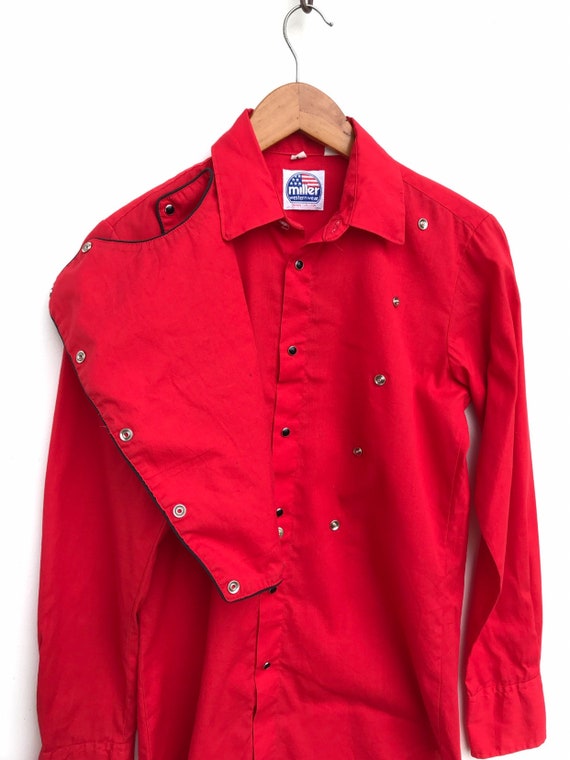 Vintage Miller Western Shirt Red Colour Vintage 8… - image 3