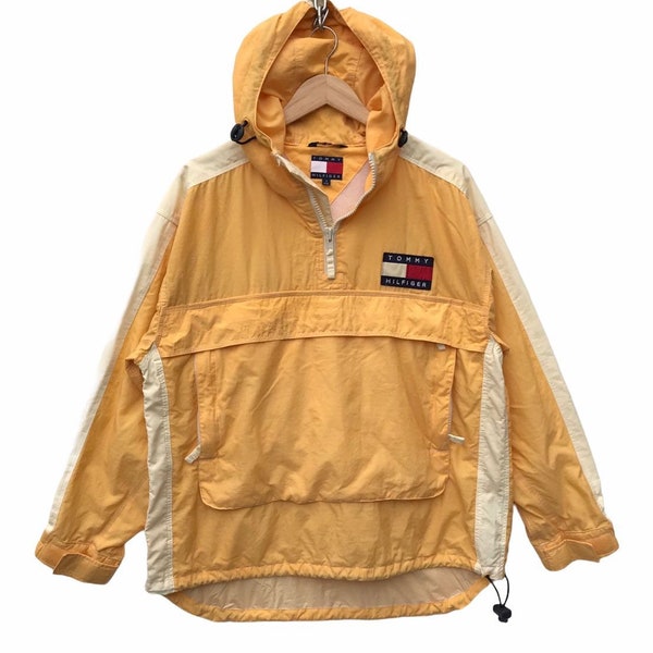 Tommy Hilfiger Windbreaker Vintage Tommy Colourblock Tommy Hilfiger Streetwear Hip Hop Hilfiger Hoodie TTS MEDIUM (refer measurements)