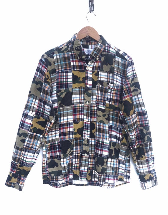 A Bathing Ape Flannel Blue Heavy Medium Supreme