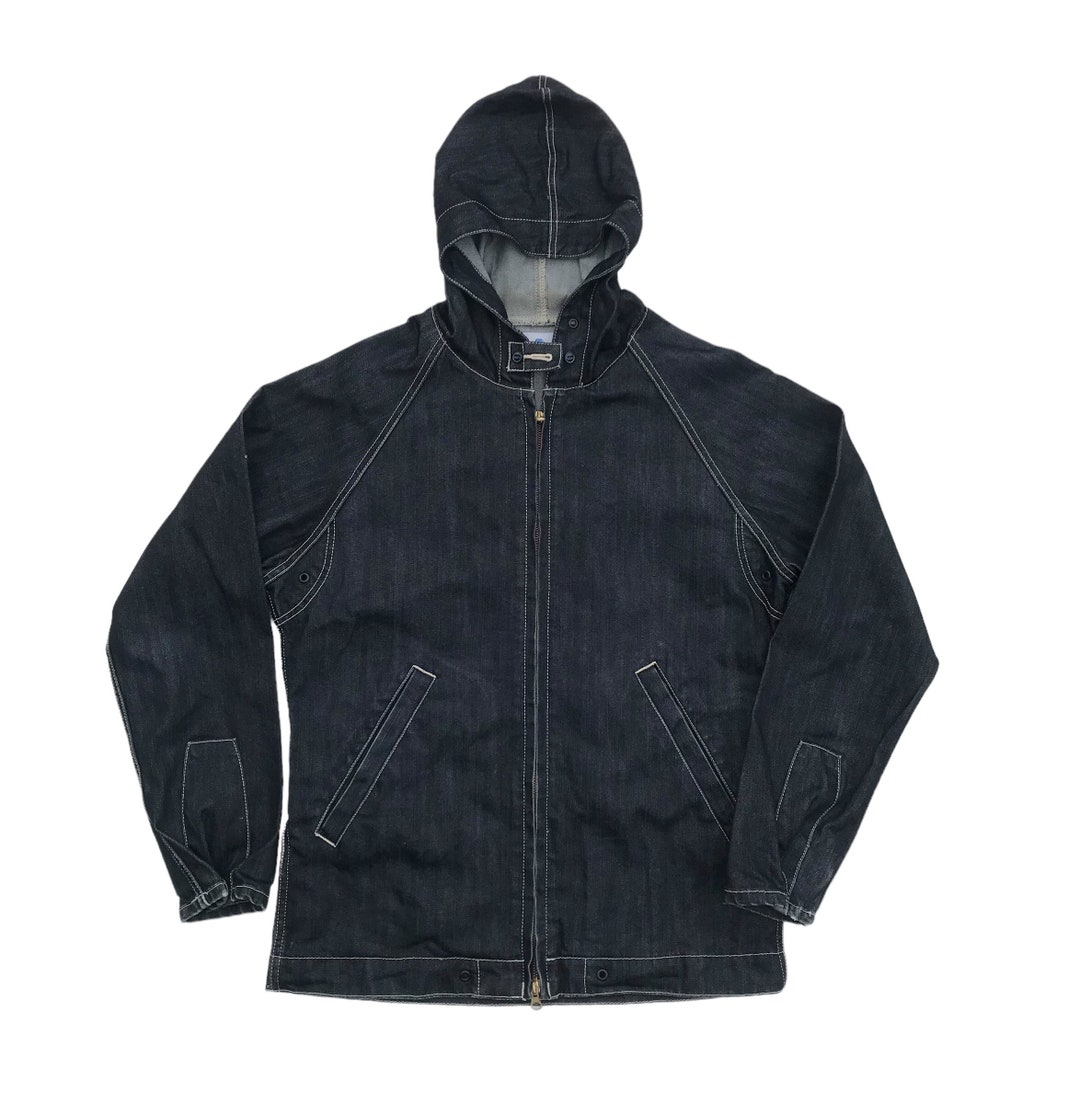 Vintage Edwin Denim Jacket Edwin Function Hoodie Denim Streetwear Denim Jacket TTS MEDIUM Refer Measurements Etsy Canada