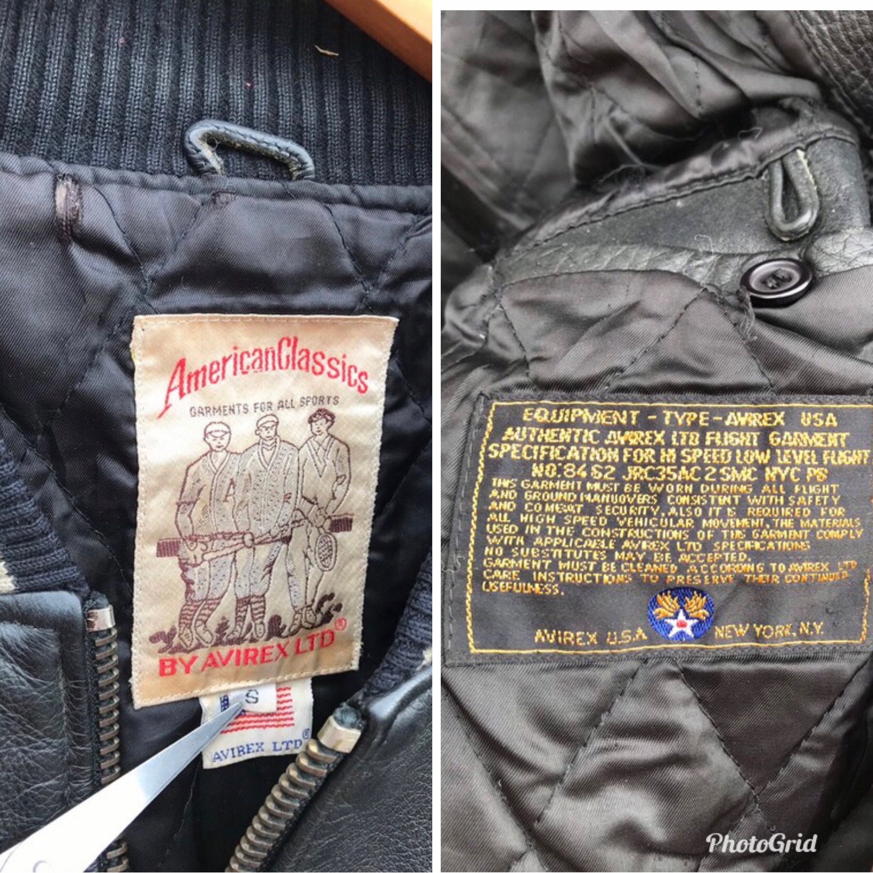 Vintage Avirex Usa Lederjacke Avirex Us Air Force US Army Jacket 