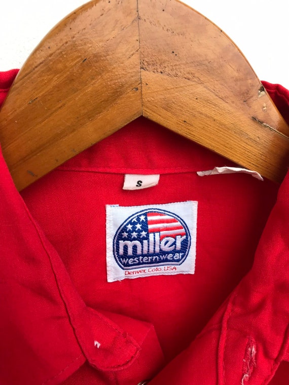 Vintage Miller Western Shirt Red Colour Vintage 8… - image 2