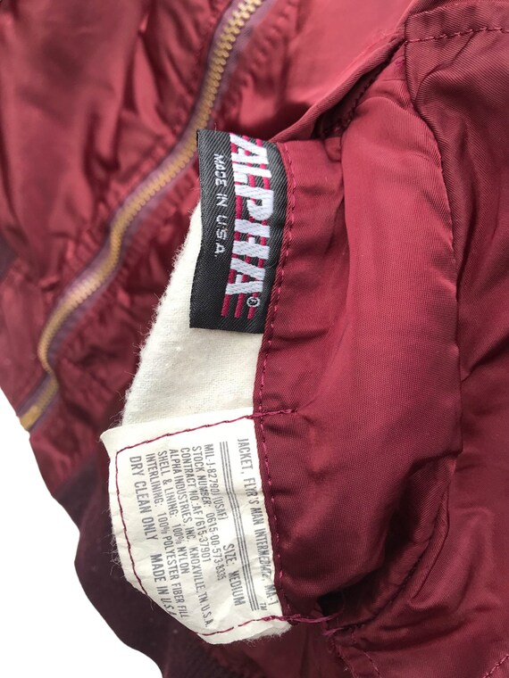 Vintage Alpha Industries Maroon MA-1 Riversible Bombers Jacket Us