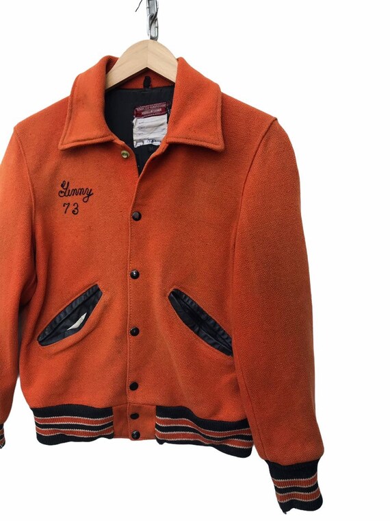 VTG 80s CLAY SMITH CAMS DENIM VARSITY JACKET HOT ROD DRAG RACING L-XL