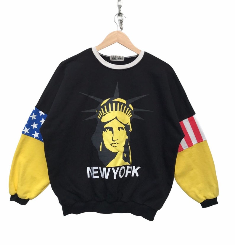 New York Sweatshirt Vintage New York Liberty Logo Colourblock | Etsy