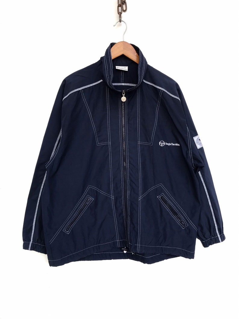 Vintage Sergio Tacchini Light Jacket Vintage Sergio Tacchini Big Logo Sweater Tennis Streetwear Hip Hop Casual Jacket sz L
