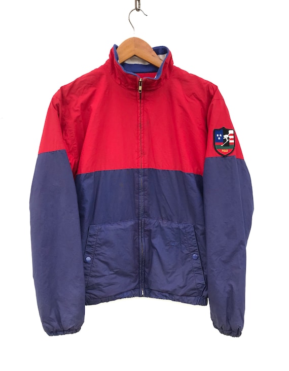 Polo Ski Polo Ralph Lauren Jacket Vintage Ralph Lauren Puffer Colourblock P  Wing Casual Hip Hop Jacket TTS Medium Refer Measurements 