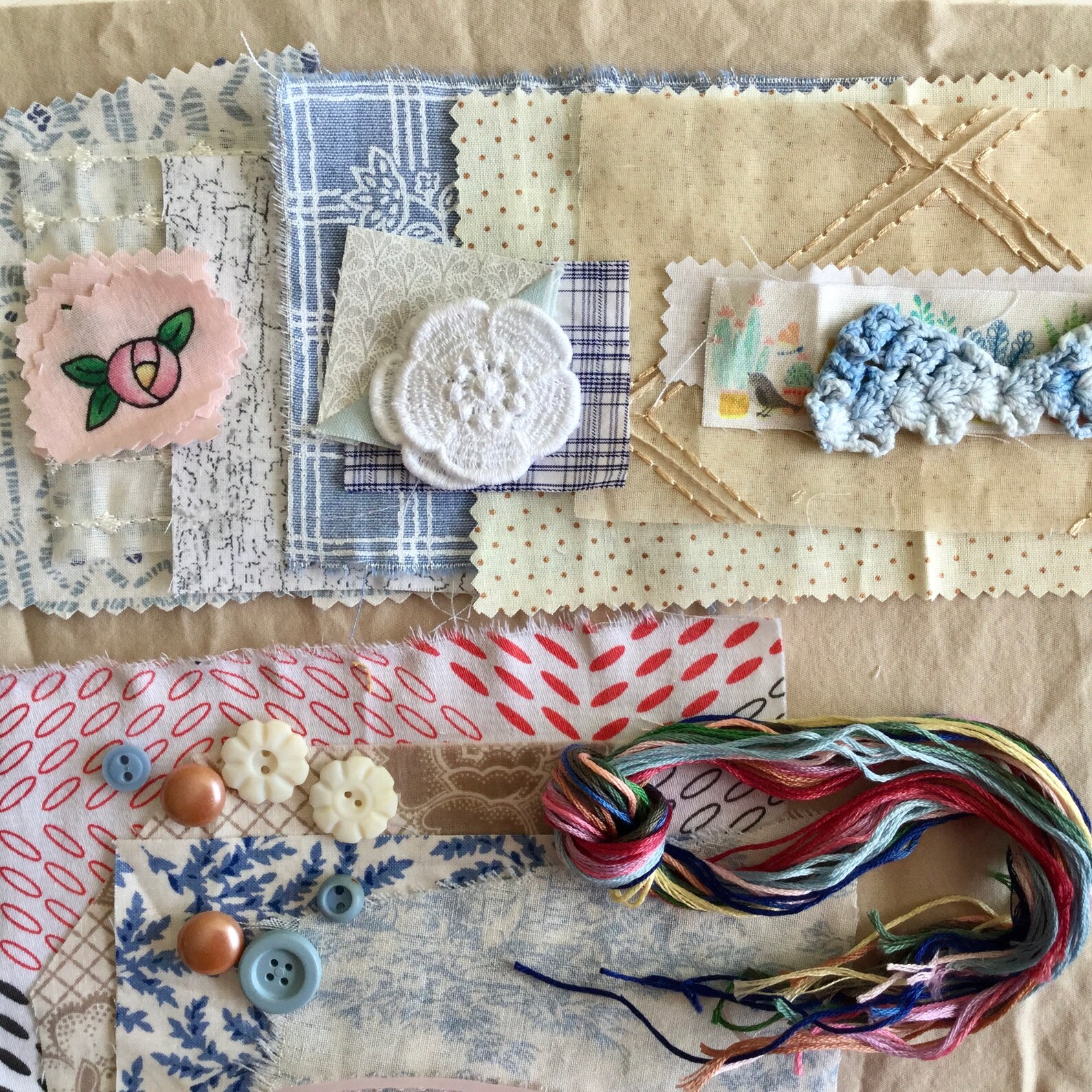 Slow stitch kitHand stitchingEmbroidery practice kitBoro Etsy