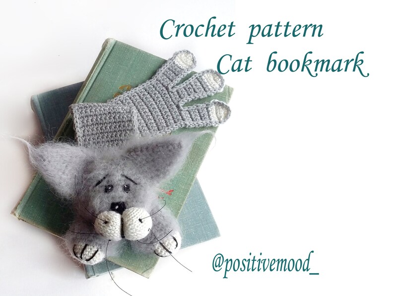 Crochet pattern Cat bookmark Etsy