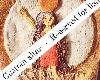 RESERVED FOR LISA, Made to order Ceramic altar, goddess candleholder, wall decor,