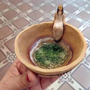 Tigela de Oferendas da Deusa Gaia: Decoração de Altar em Cerâmica, Castiçal, Feito sob Encomenda
