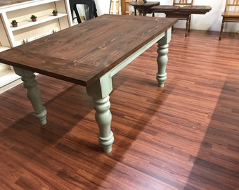 Turned Leg  Farmhouse Table