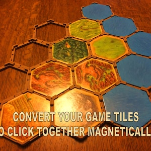 Snap-in magnetic tile holders for your hex-based games