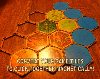 Snap-in magnetic tile holders for your hex-based games