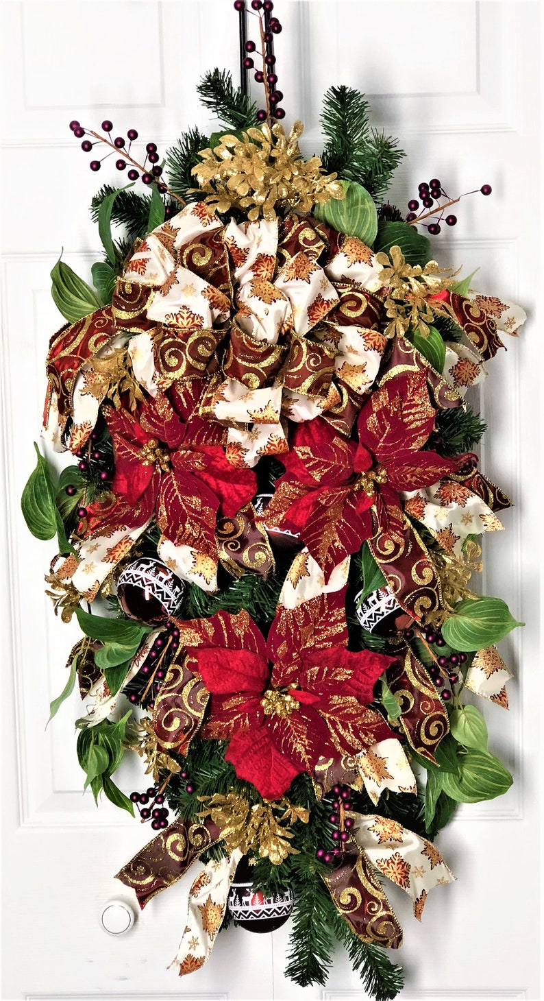 Home Decor Front Door Wreath Outside Wreath Wreath Christmas Wreath Evergreen Wreath Swag Hostess Gift Christmas Door Decoration