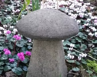 Stone Garden Mushroom / Toadstool Staddle Stone Ornament