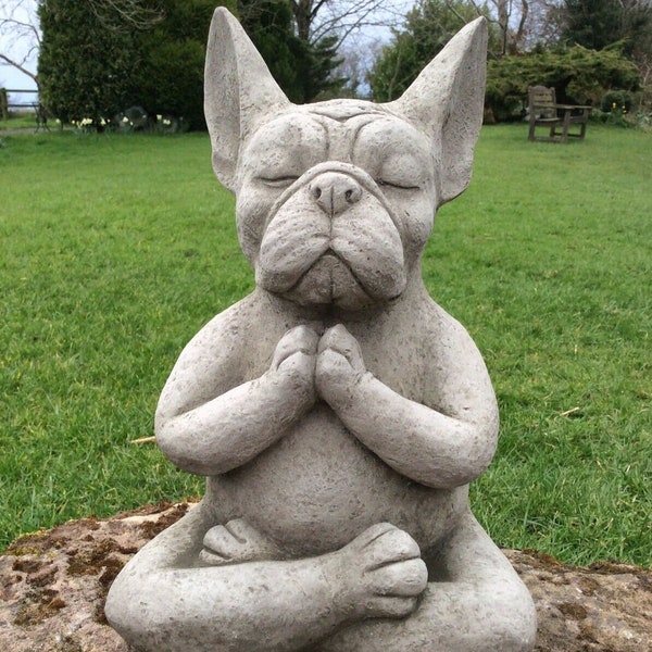 Reconstituted Stone Meditating French Bulldog