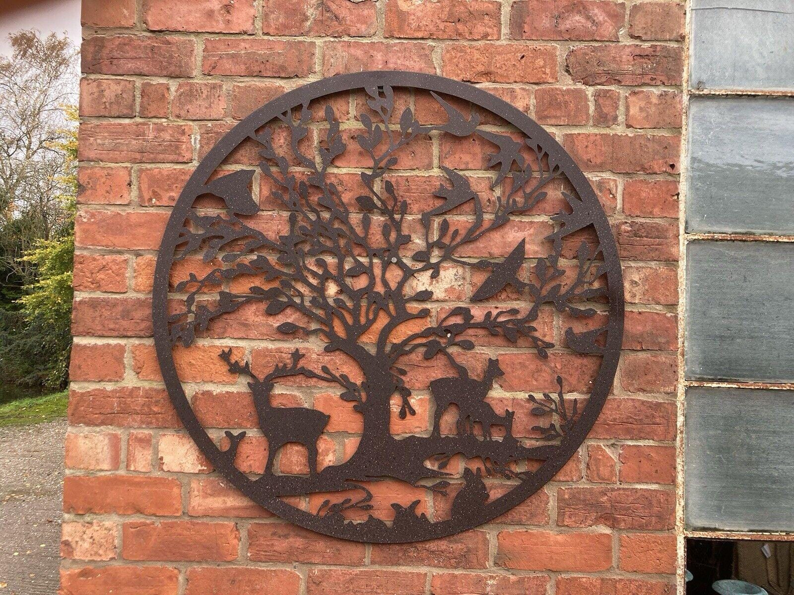 Large Metal Wildlife Tree Plaque Wall Art Garden / Indoor Decor - Etsy