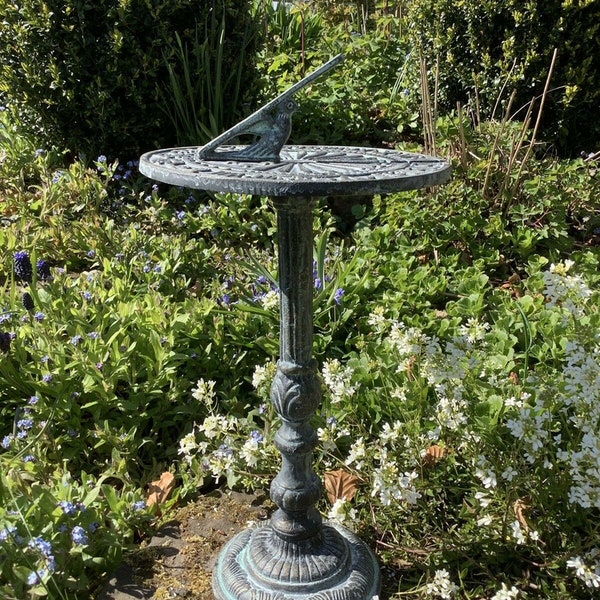 Metal cast Iron Sundial Garden Ornament