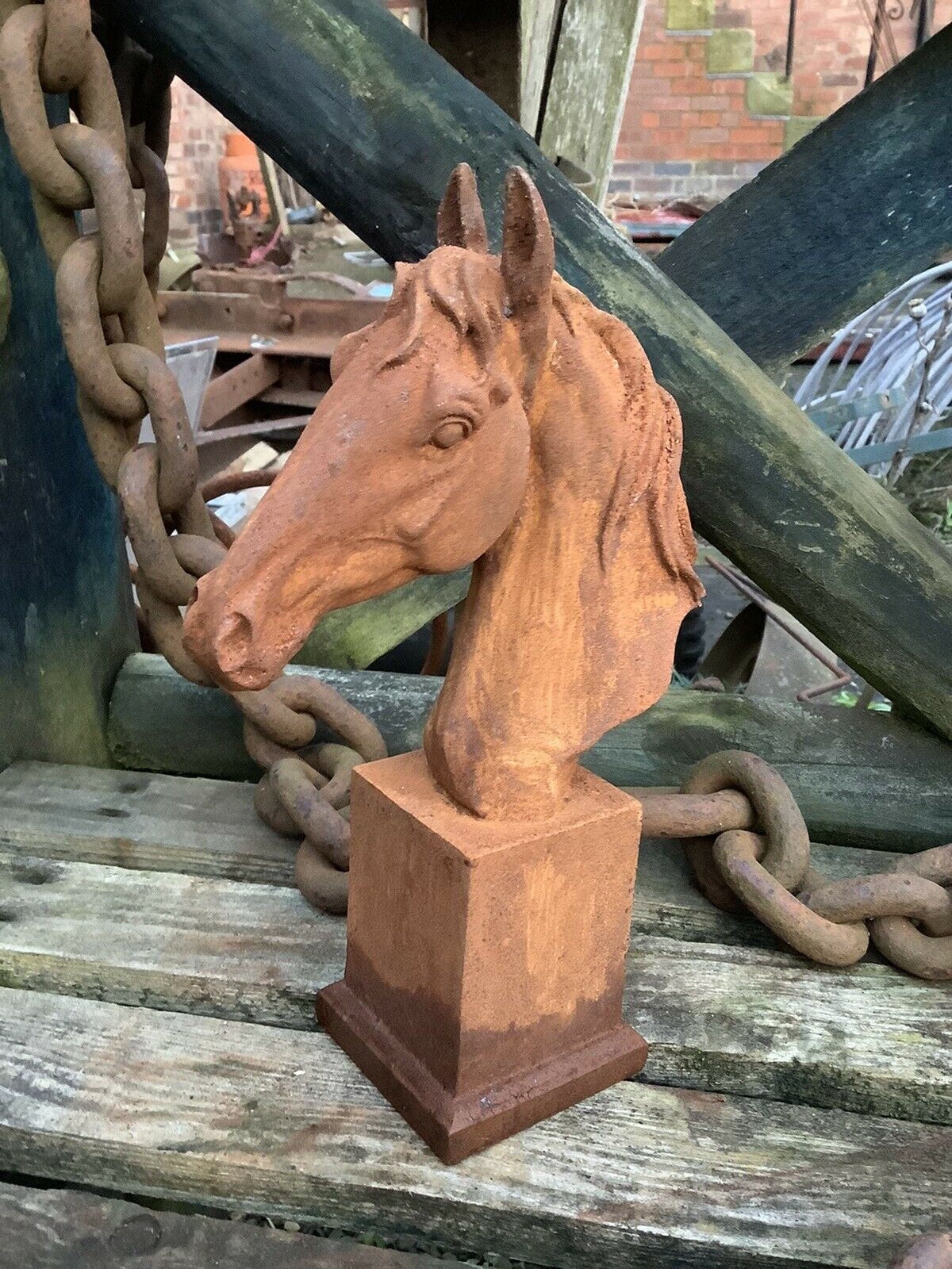 Cold Cast Iron Horse Head Bust Etsy UK