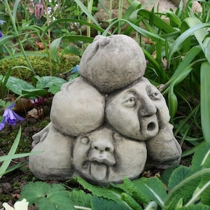Stone Garden Funny Pebble Head Pile Ornament