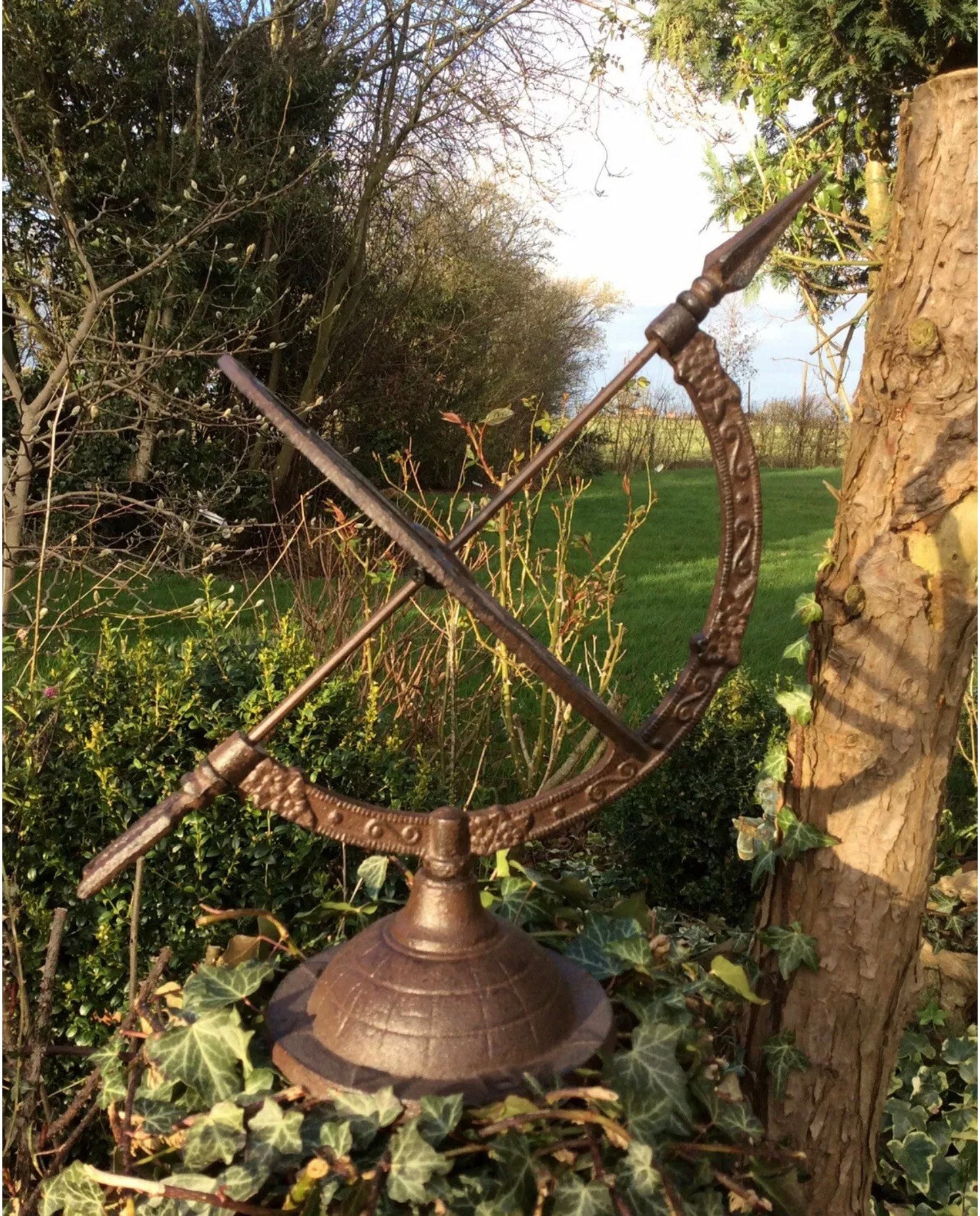 Garden Cast Iron Armillary Sundial / Weathervane Ornament Etsy UK