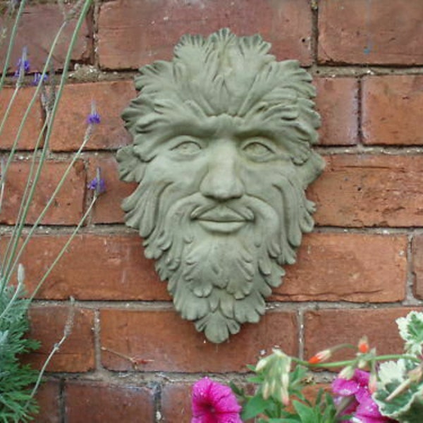 Reconstituted Stone garden Green Man Wall Plaque