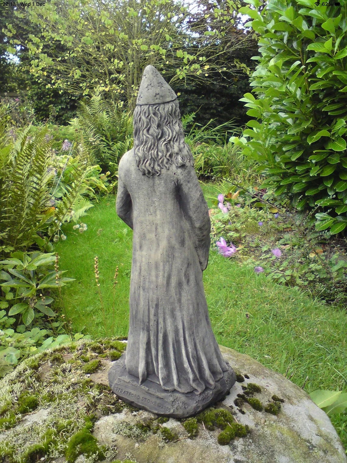 Reconstituted Stone Garden Wizard Statue Etsy UK