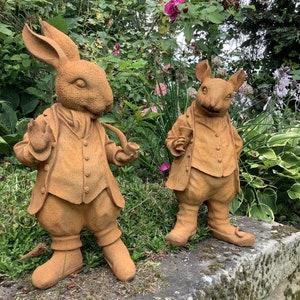 Pair of Cold Cast Iron Ratty and Rabbit Figures - Etsy UK