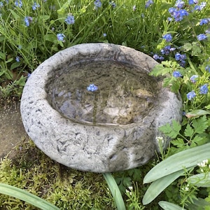 Reconstituted stone garden small rustic rockery shallow bird feeder/ bee water dish