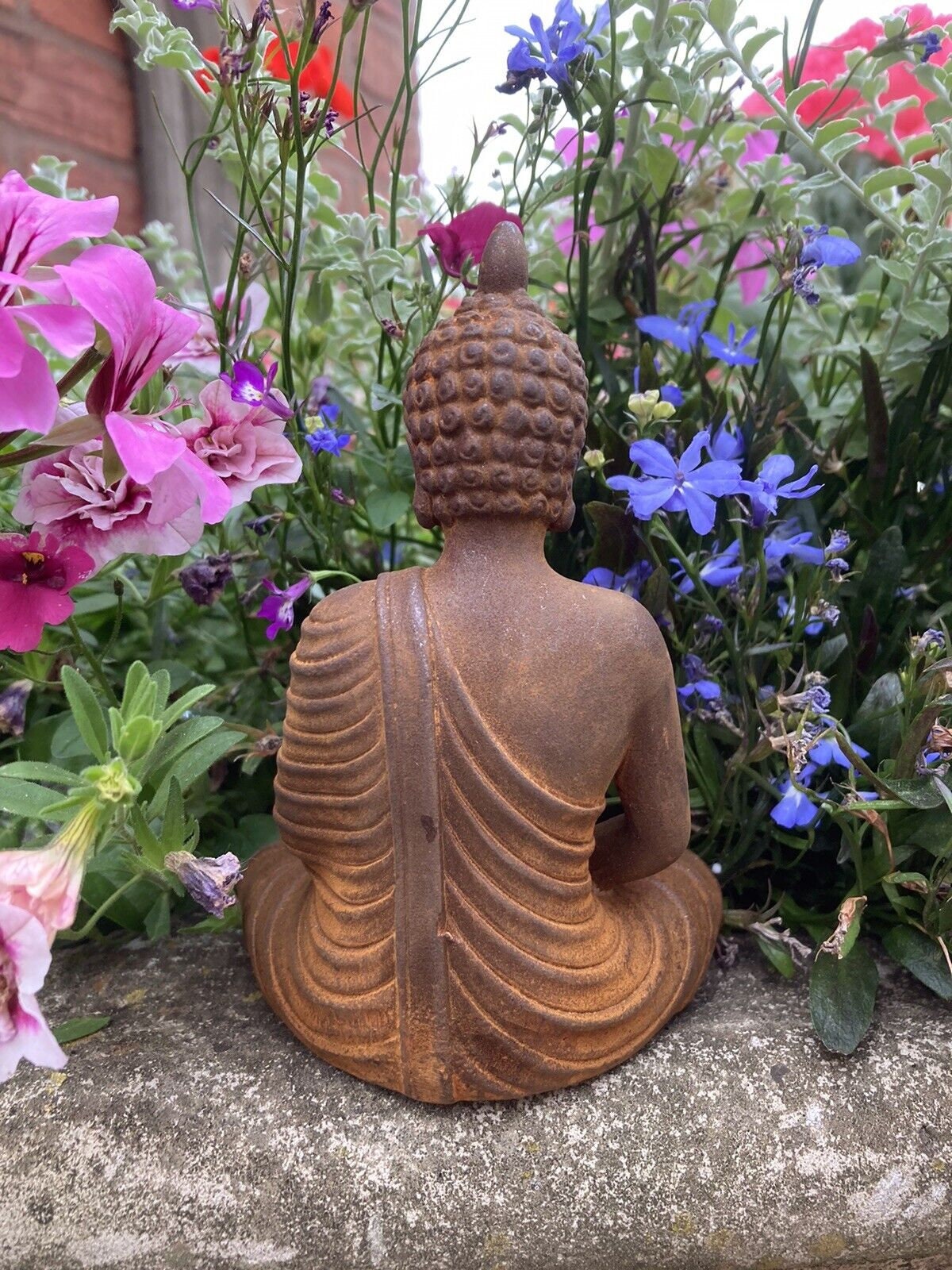 Rusty Cast Iron Small Sitting Buddha - Etsy UK