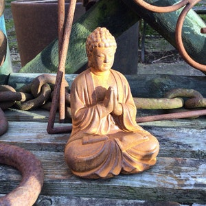 Rusty Cast Iron Small Sitting Buddha ornament