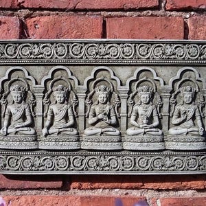 Placa mural de Buda Zen de jardín de piedra reconstituida