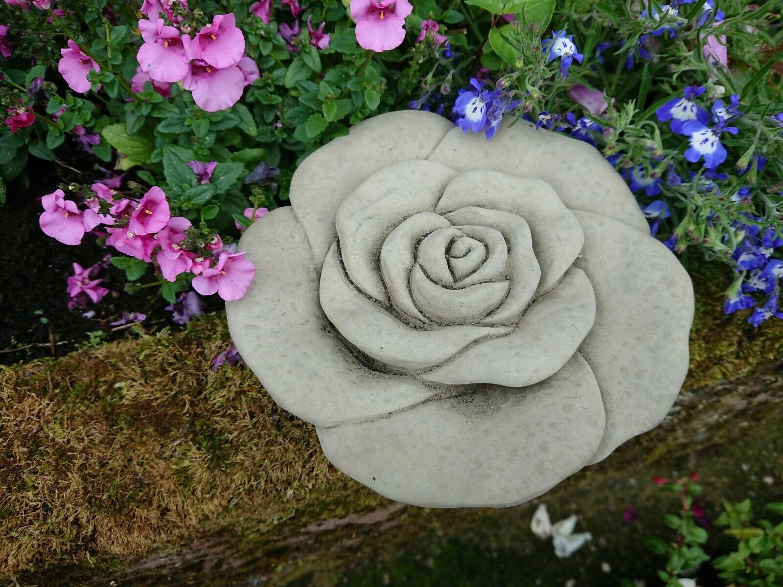 Stone Garden Roses Reconstituted Stone Garden Rose Flower Ornament - Etsy UK