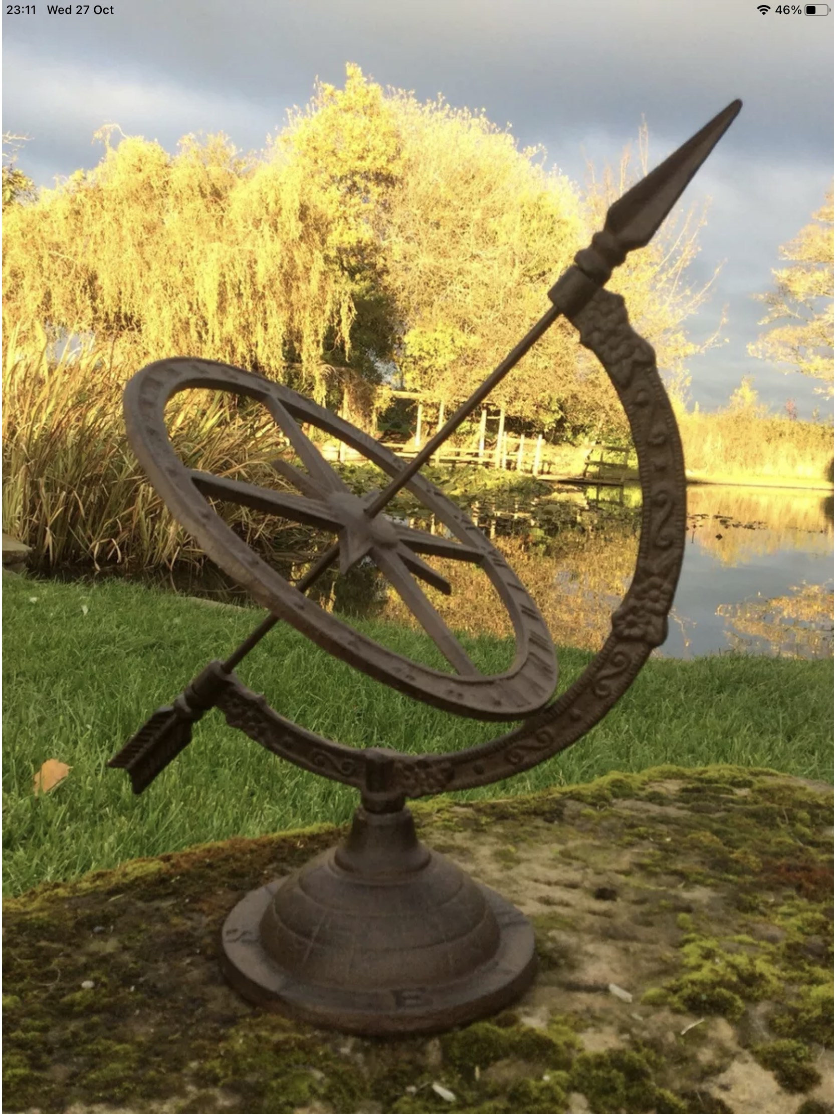 Garden Cast Iron Armillary Sundial / Weathervane Ornament Etsy UK