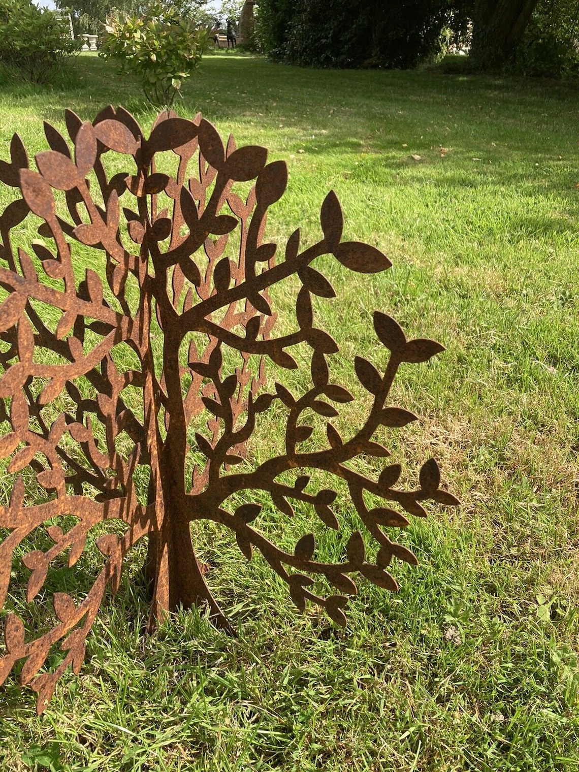Rusty Metal 3D Tree Garden Ornament - Etsy UK