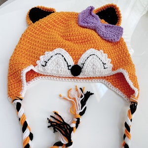 All cotton handmade crochet fox hats for Adult size