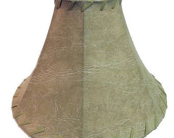 14" FAUX Leather Bell Rustic Lampshade