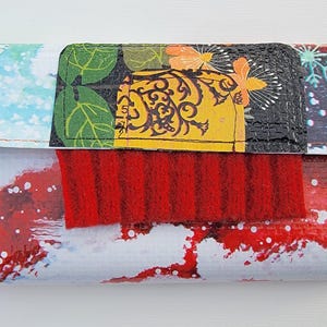Wallet - Recycled Wallet - Recycled Shopping Bag Wallet - Gift for Her - Birthday Gift - Recycled Wool Sweater - Lightweight - Upcycled