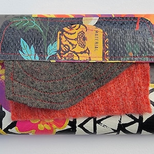 Wallet - Recycled Wallet - Recycled Shopping Bag Wallet - Gift for Her - Birthday Gift - Recycled Wool Sweater - Lightweight - Upcycled