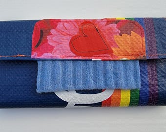 Wallet - Recycled Wallet - Recycled Shopping Bag Wallet - Gift for Her - Birthday Gift - Recycled Wool Sweater - Lightweight - Upcycled