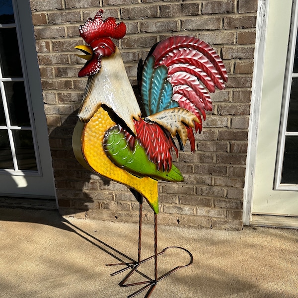 Rooster Yard Art - Etsy
