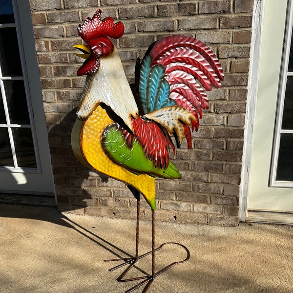 Rooster Yard Art - Etsy